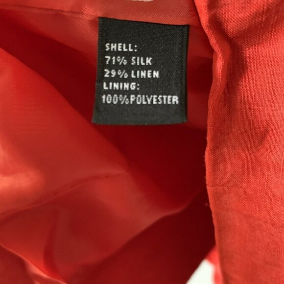 Josephine Chaus Jacket Red Silk Linen Blend Blazer for Women Size 10 - Picture 6 of 6